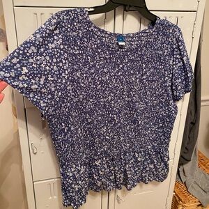 Smocked Floral Blouse